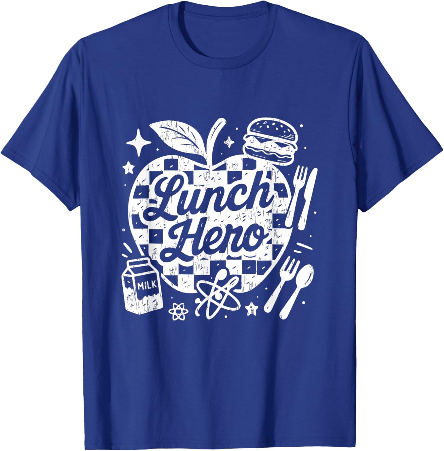 Retro Lunch Hero Cafeteria Staff Teacher Appreciation T-Shirt - T-Shirt | Royal