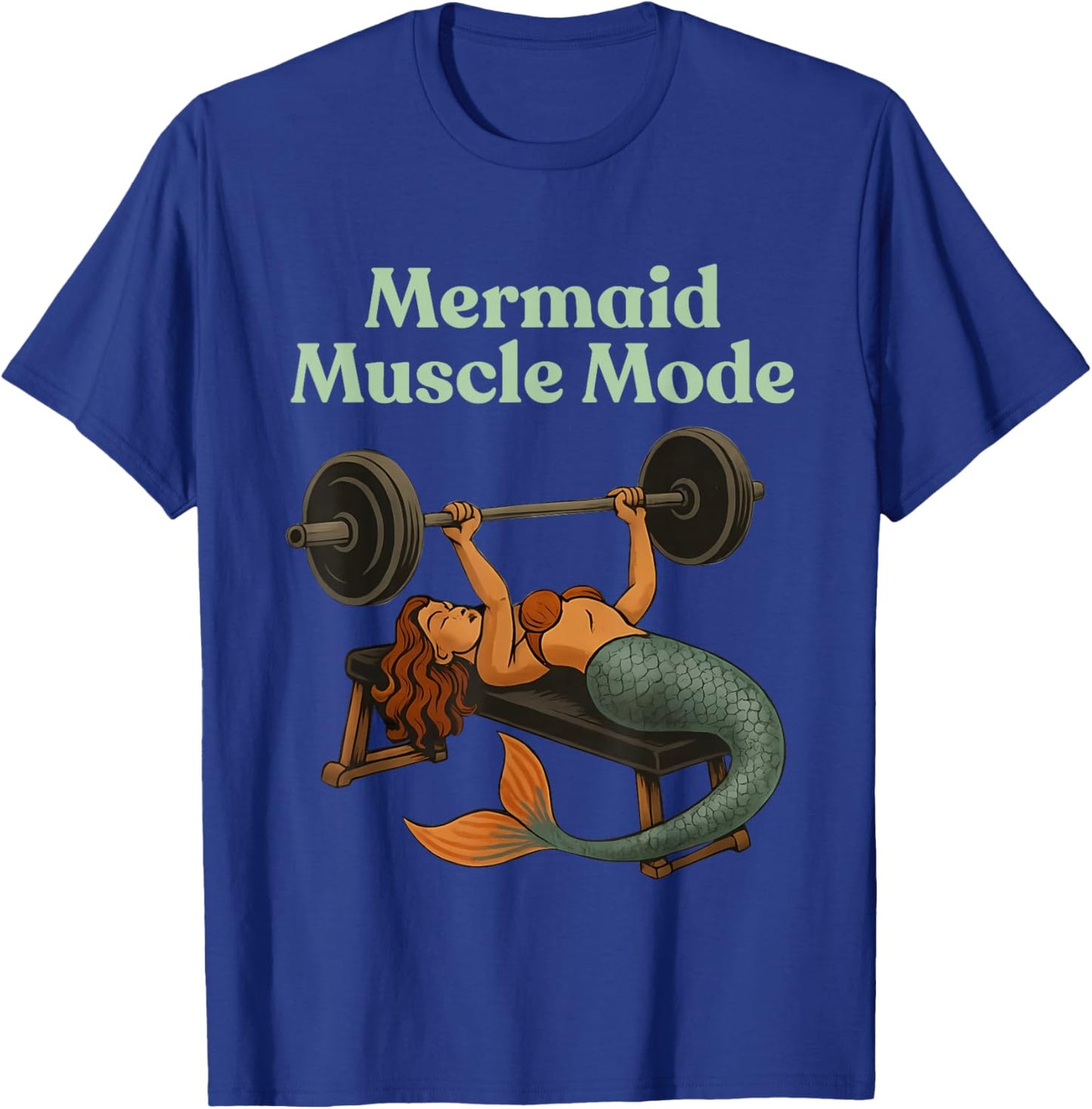 Mermaid Muscle Mode Shirt - Gym Workout Fitness Fantasy T-Shirt - T-Shirt | Royal