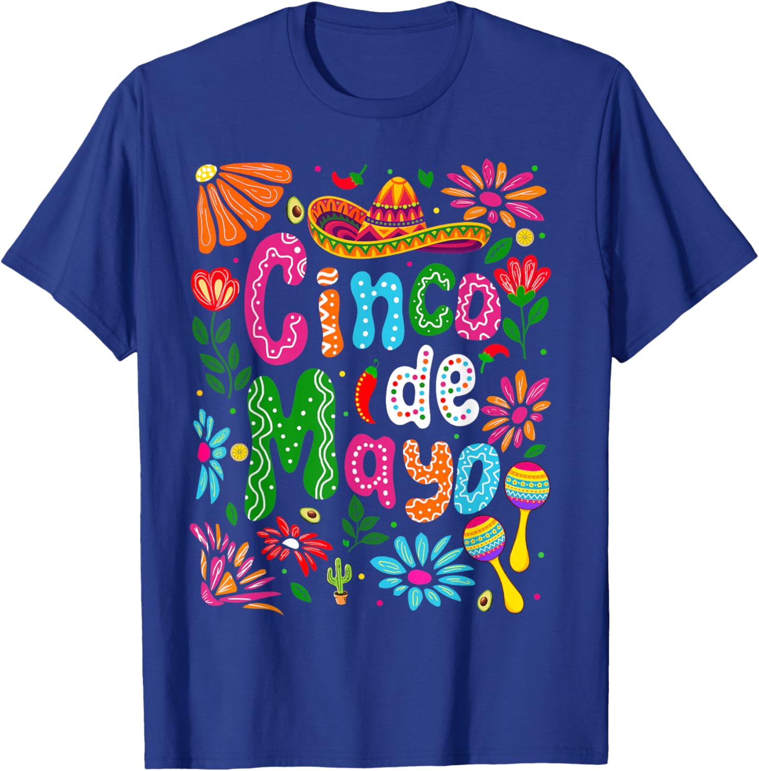 Let's Fiesta Cinco De Mayo Shirts Men Women Kids Mexican T-Shirt - T-Shirt | Royal