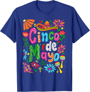 Let's Fiesta Cinco De Mayo Shirts Men Women Kids Mexican T-Shirt - T-Shirt | Royal