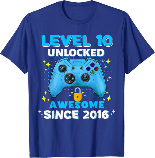 10th Birthday for Boys 10 Years Birthday Kids Gifts T-Shirt - T-Shirt | Royal