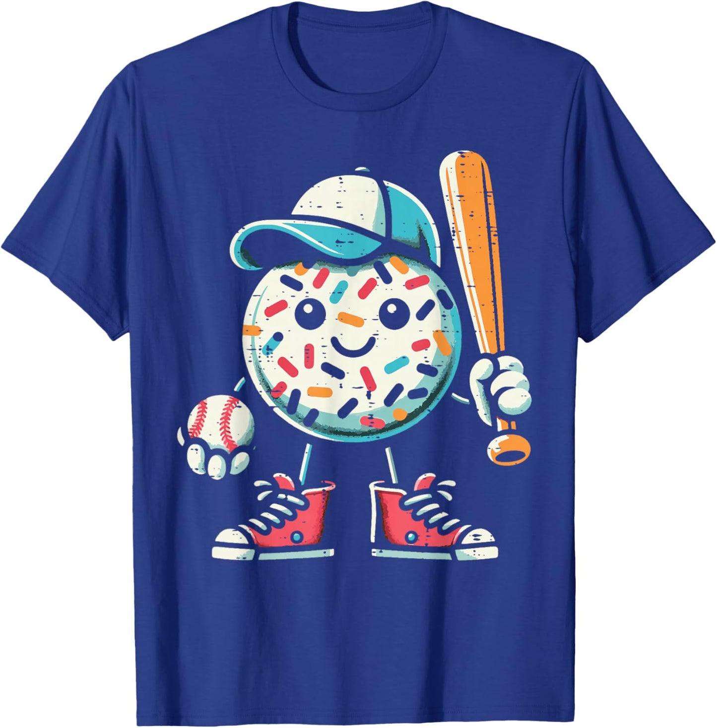 Donut Baseball Hat Ball Bat Cute Sport Toddler Boys Kids Men T-Shirt - T-Shirt | Royal