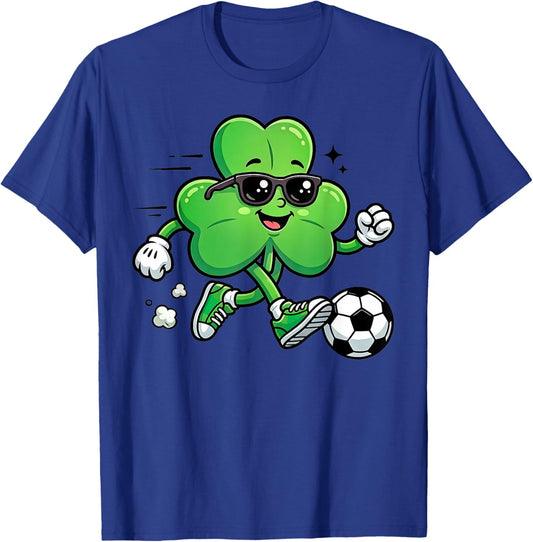 Cool Shamrock Soccer Player St Patricks Day Irish Football T-Shirt - T-Shirt | Royal