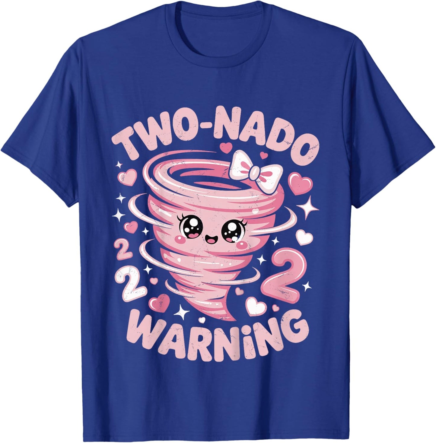 Two Nado Warning Coquette Bow 2nd Birthday 2 Year Old Girls T-Shirt - T-Shirt | Royal