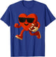 Football Valentines Day Cute Funny Heart Boys Girls Kids T-Shirt - T-Shirt | Royal