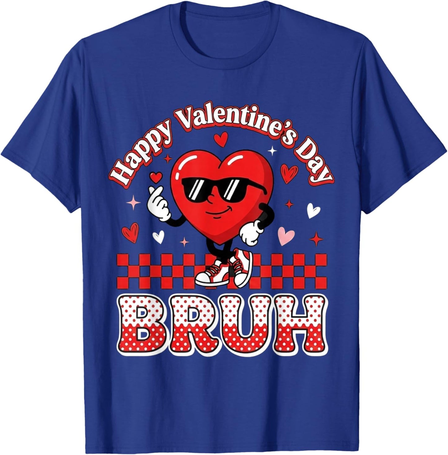 Happy Valentines Bruh Valentine Boys Hearts Kids Men T-Shirt - T-Shirt | Royal