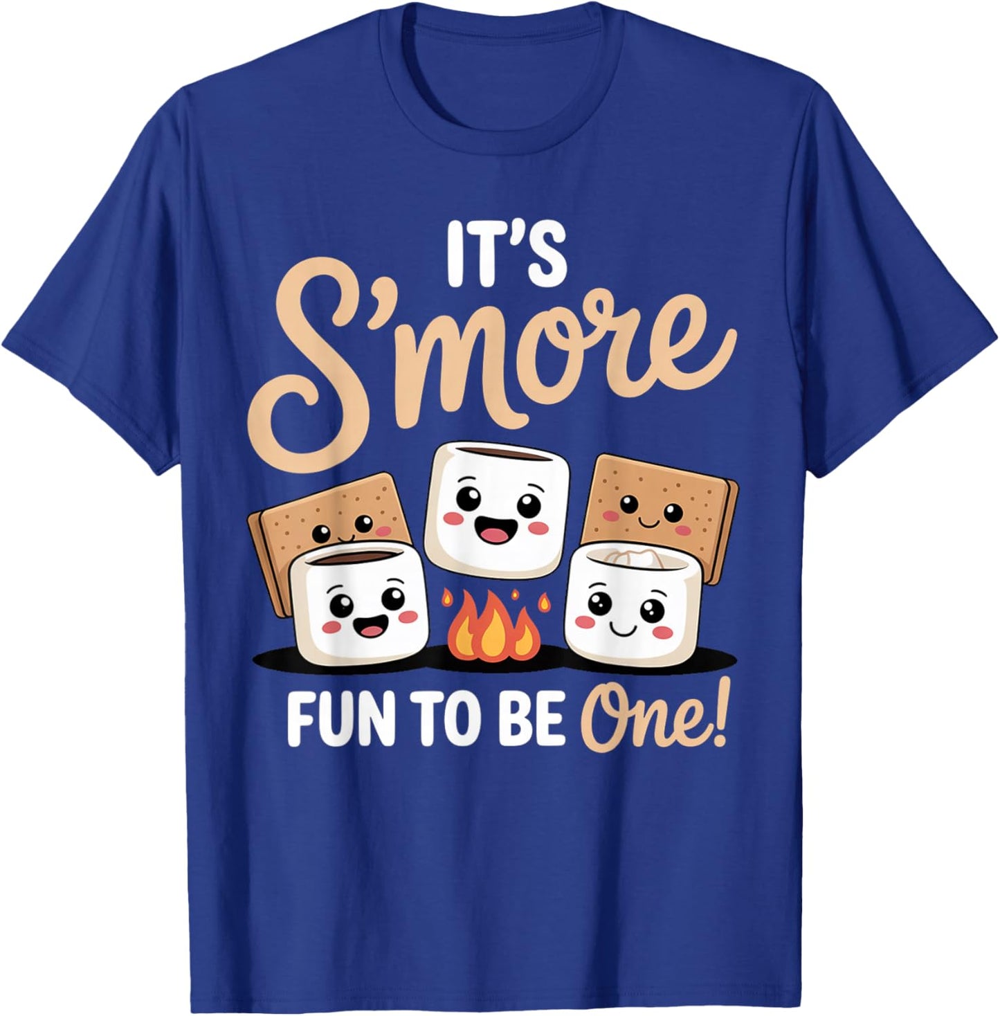 Birthday Campfire Marshmallow It's S'More Fun to Be One 1st T-Shirt - T-Shirt | Royal
