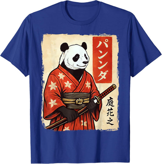 Panda Samurai Japanese Dog Katana T-Shirt - T-Shirt | Royal