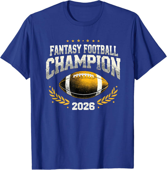 Fantasy Football Champion 2026 Trophy Winner Gifts T-Shirt - T-Shirt | Royal
