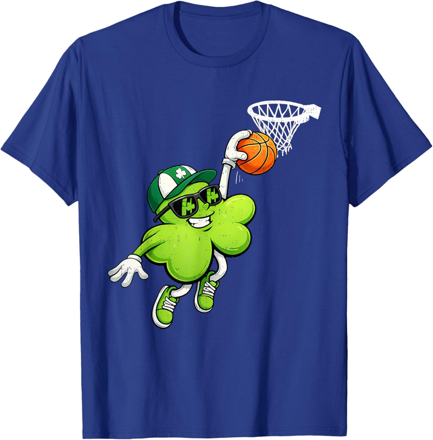 Basketball St Patricks Day Boys Kids Sport Green Shamrock T-Shirt - T-Shirt | Royal