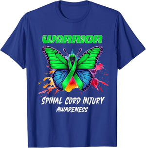 Colorful Butterfly Spinal Cord Injury Awareness T-Shirt - T-Shirt | Royal