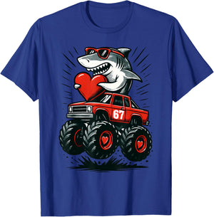 Valentines Day 6 7 Sharks 67 Meme Truck Funny 6-7 Boys T-Shirt - T-Shirt | Royal