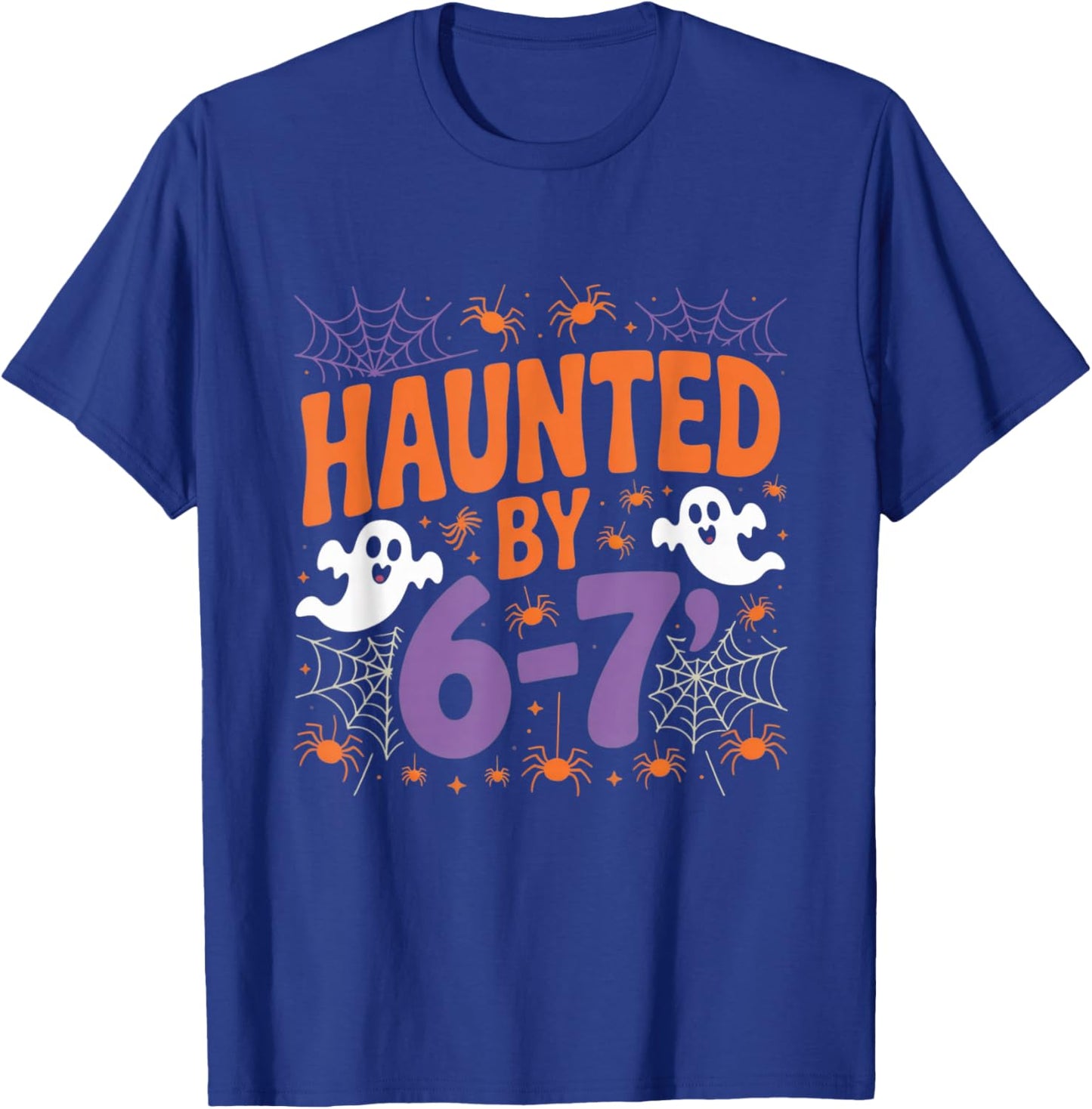 Haunted by 6 7 Retro Scary Paranormal Creepy Style T-Shirt - T-Shirt | Royal