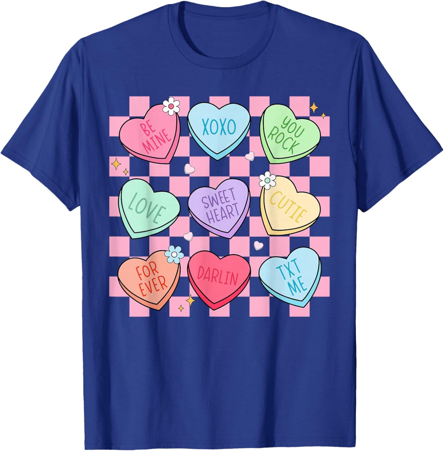 Valentines Day Hearts Candy Be Mine Valentine Women Men Kids T-Shirt - T-Shirt | Royal