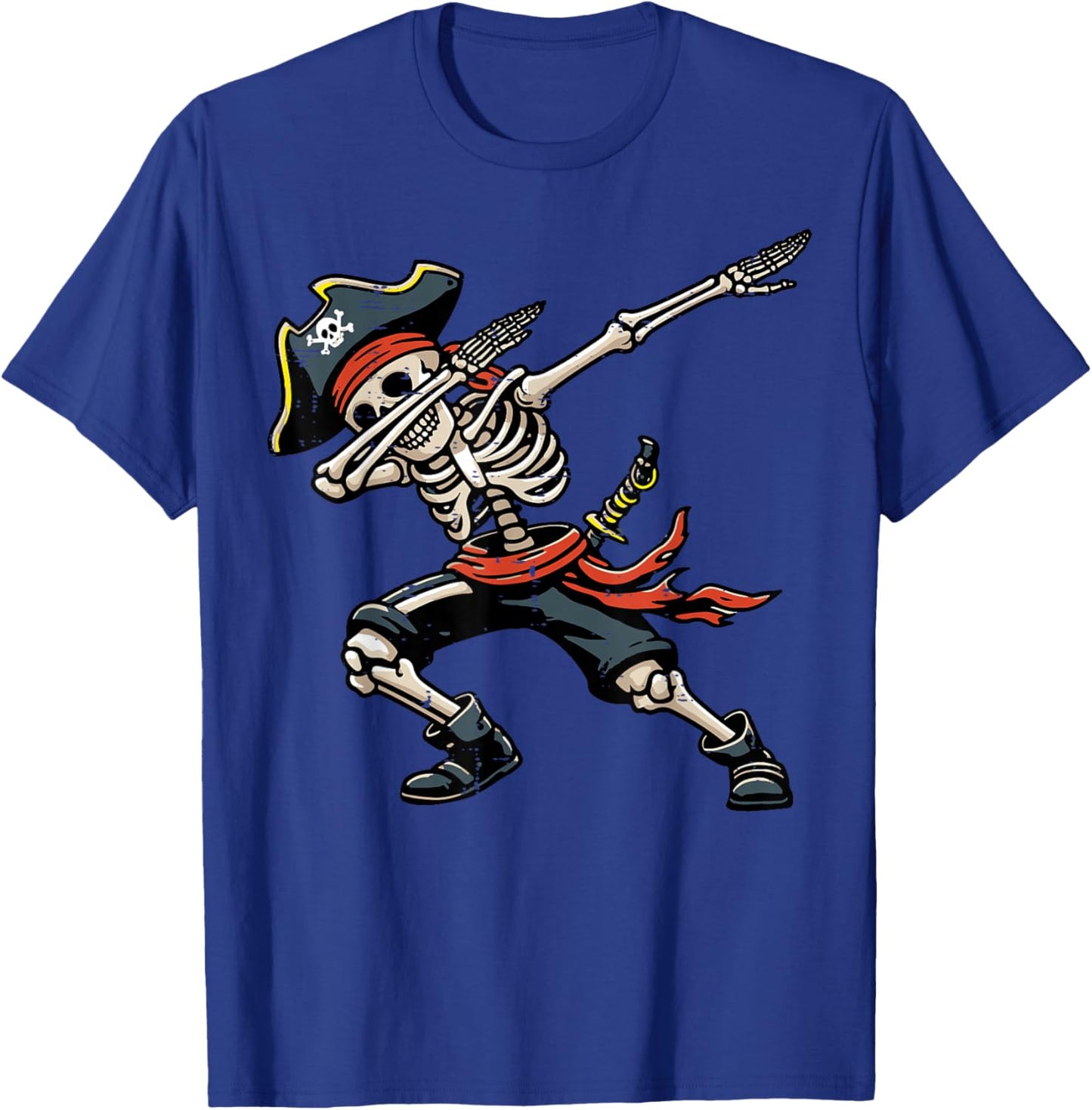 Dabbing Skeleton Pirate Funny Dance Costume Boys Kids Youth T-Shirt - T-Shirt | Royal