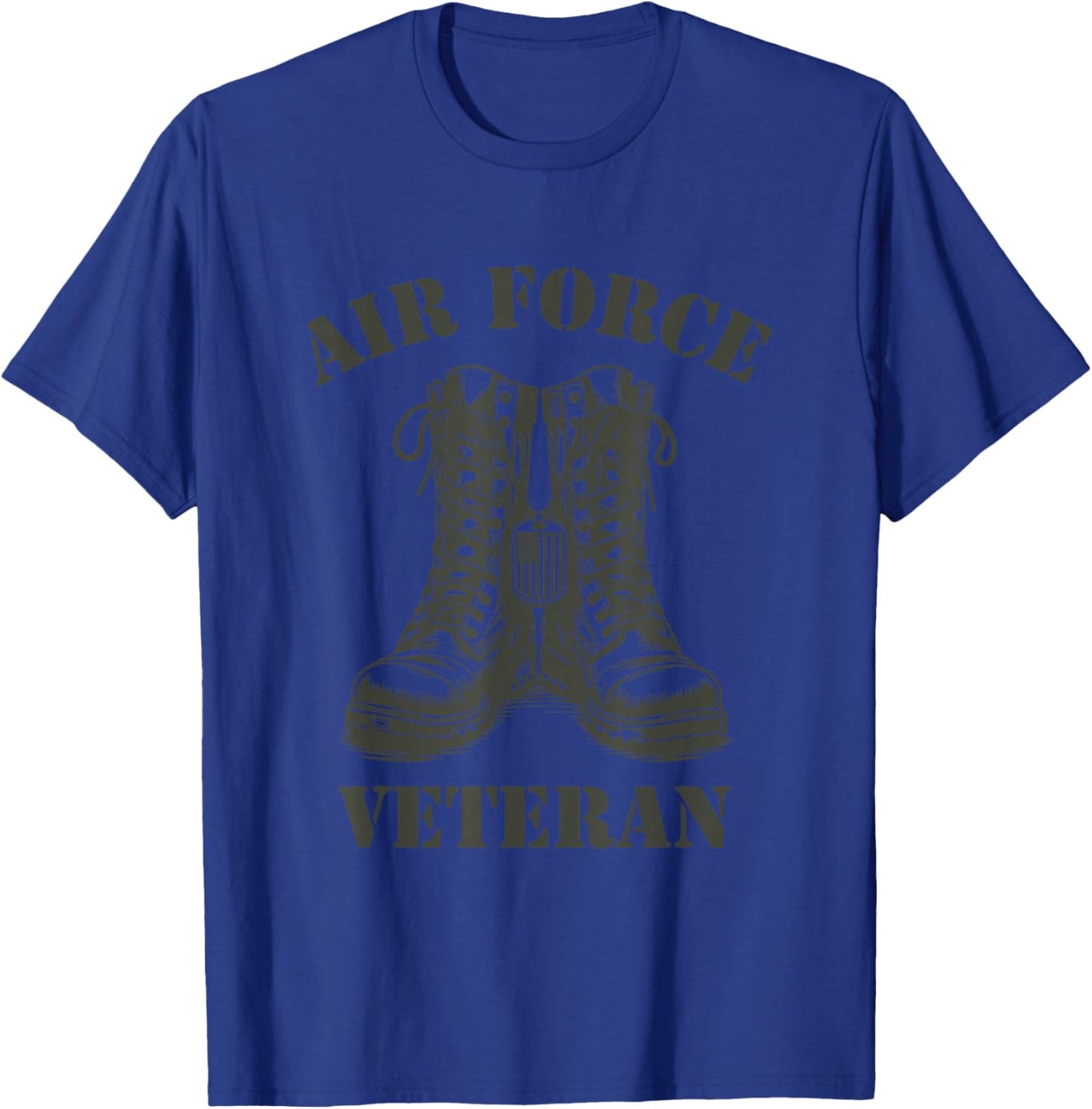 Air Force Veteran Military Combat Boots USAF Veterans T-Shirt - T-Shirt | Royal
