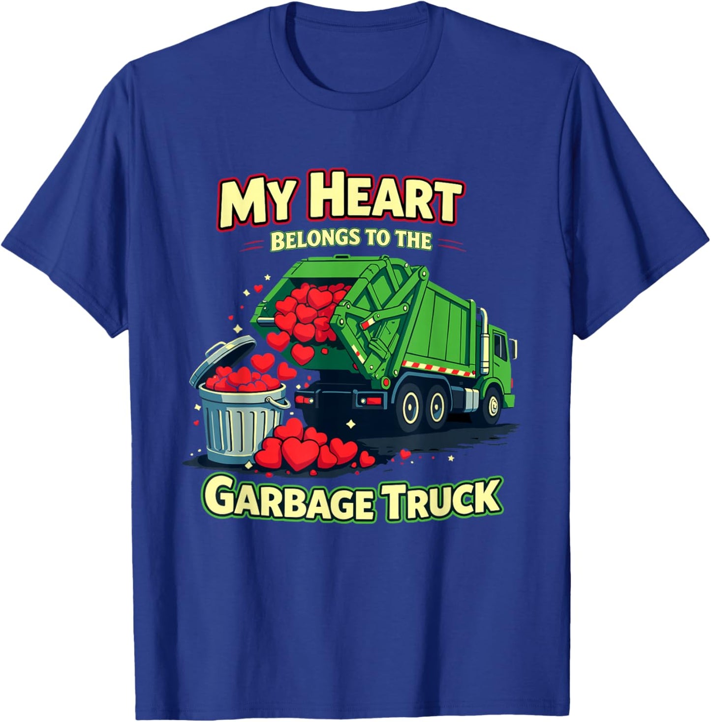 My Heart Belongs to The Garbage Truck Boys Trash Truck T-Shirt - T-Shirt | Royal