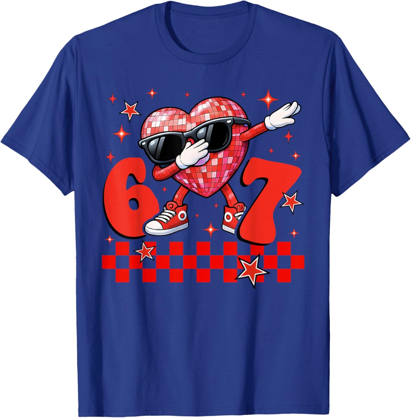 Valentines Day Funny 67 Dab Disco Heart Meme Boys Girls Kids T-Shirt - T-Shirt | Royal