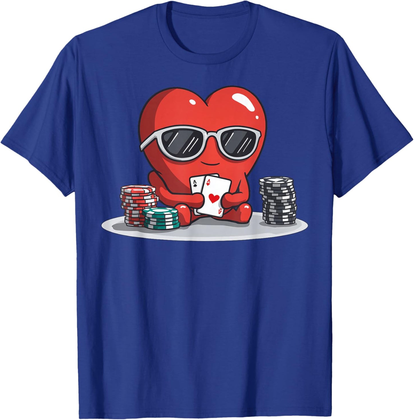 Poker Heart Player Casino Gambling Valentine's Day T-Shirt - T-Shirt | Royal