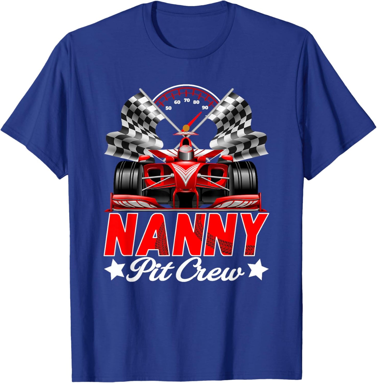 Nanny Pit Crew Racing Family Race Car Birthday Boy T-Shirt - T-Shirt | Royal