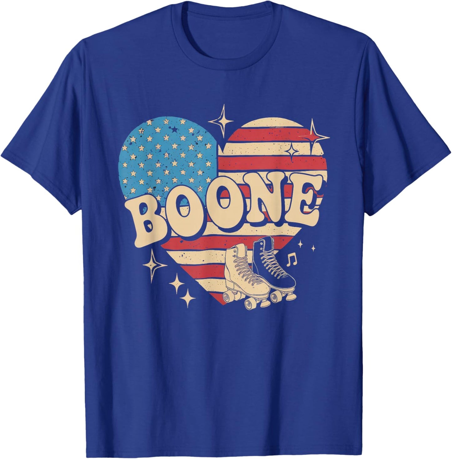 Boone Name American Flag 80's Vintage NC Retro T-Shirt - T-Shirt | Royal