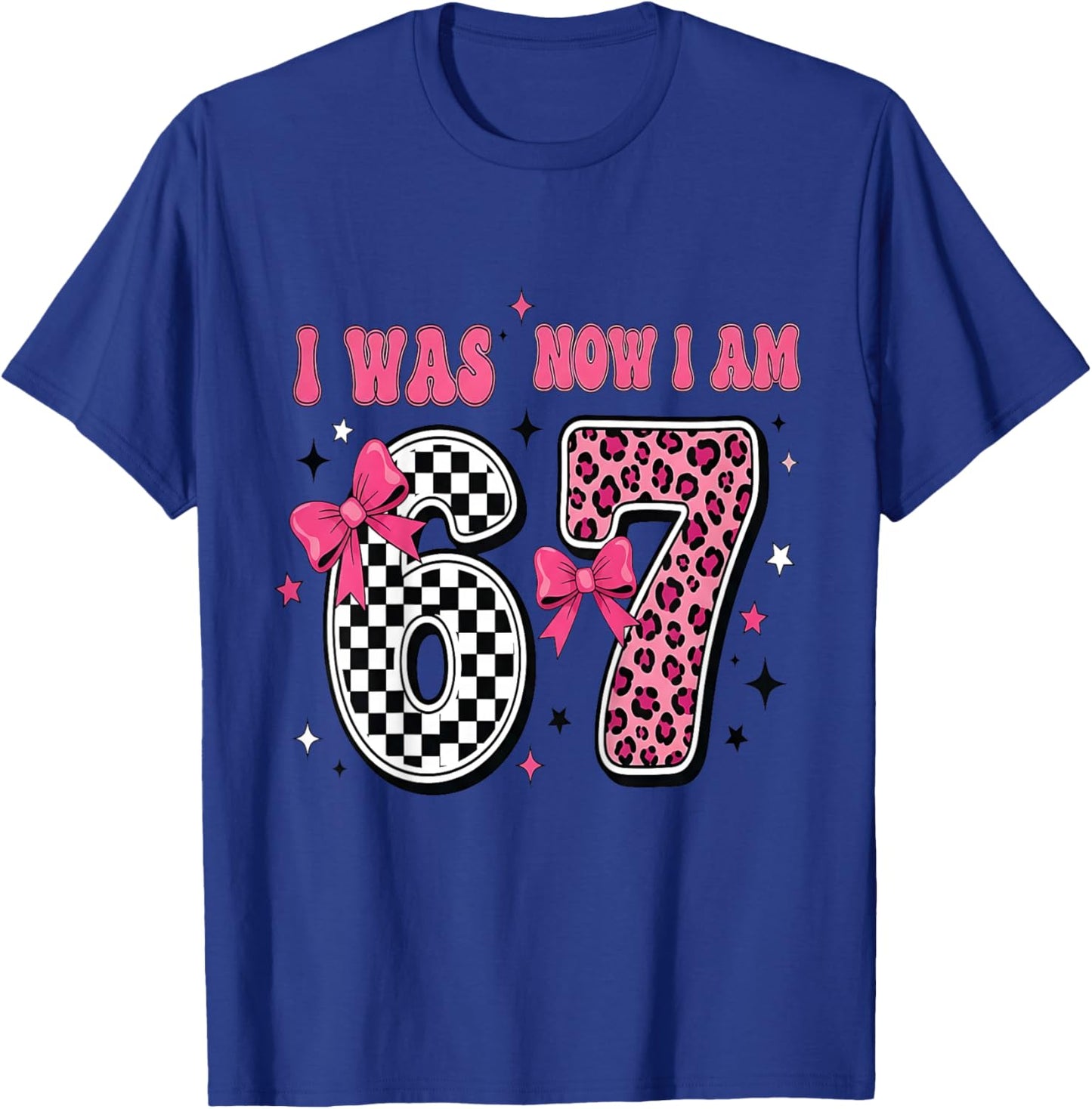 7 Year Old Birthday Girl I was 6 Now I'm 7 67 7th Birthday T-Shirt - T-Shirt | Royal