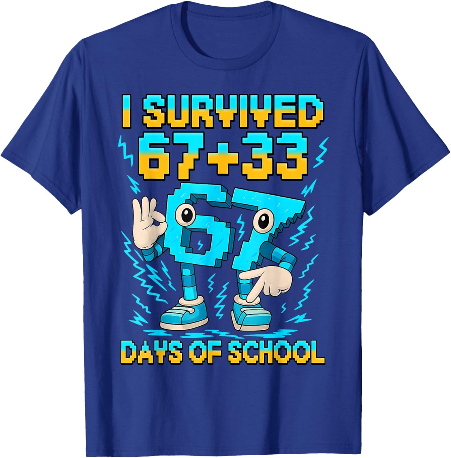 I Survived 100 Days of School 67 Italian Brainrot Kids Meme T-Shirt - T-Shirt | Royal