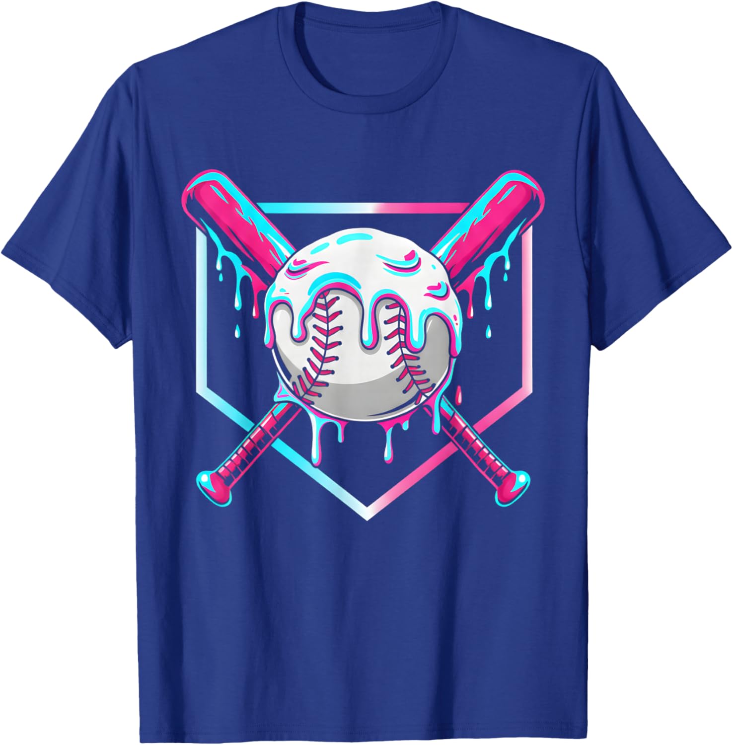 Baseball Drip for Boys Ice Cream Drip Baseball Sport Lover T-Shirt - T-Shirt | Royal