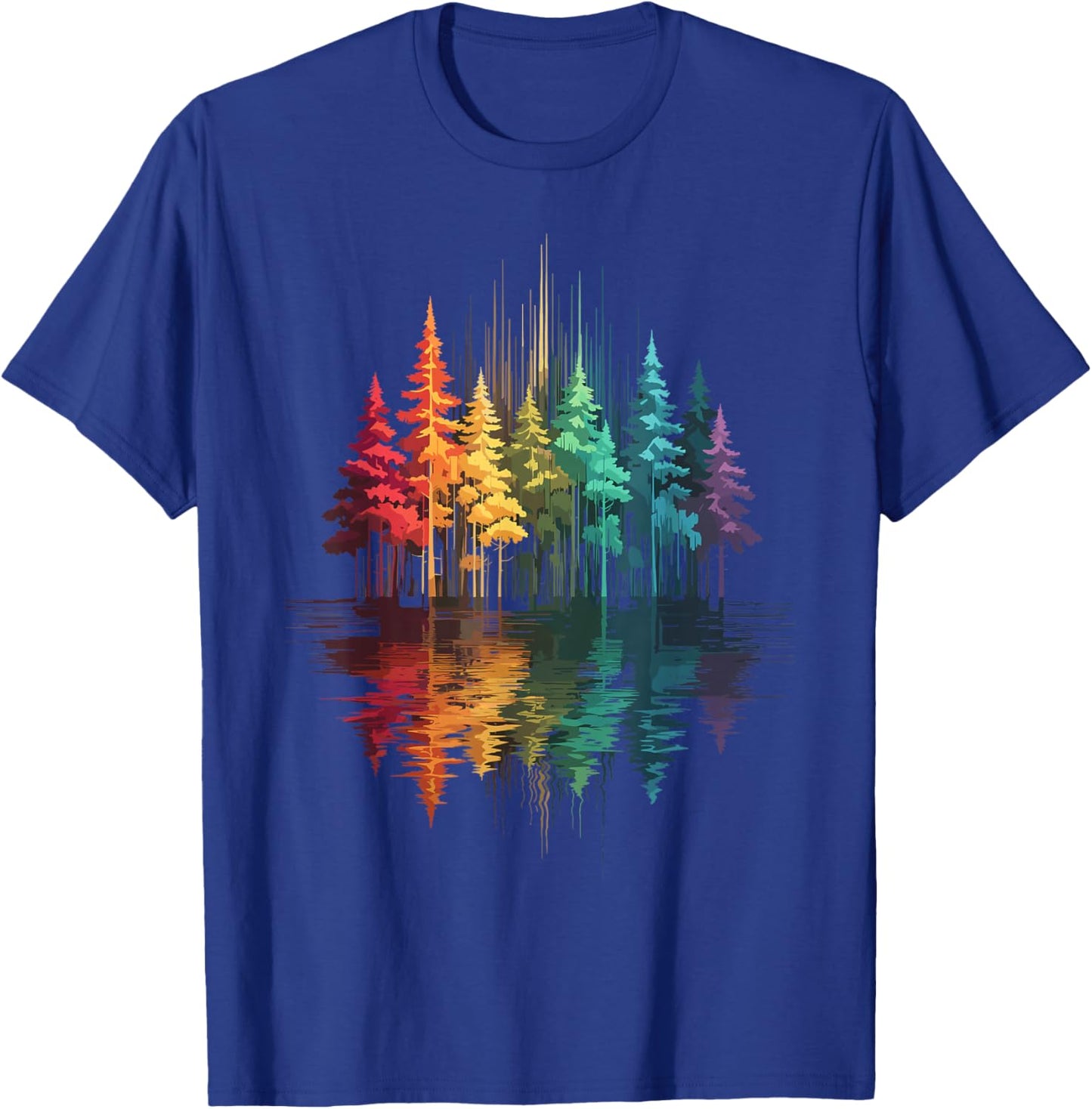 Trees & Nature Reflection, Outdoor, Forest & Wildlife T-Shirt - T-Shirt | Royal