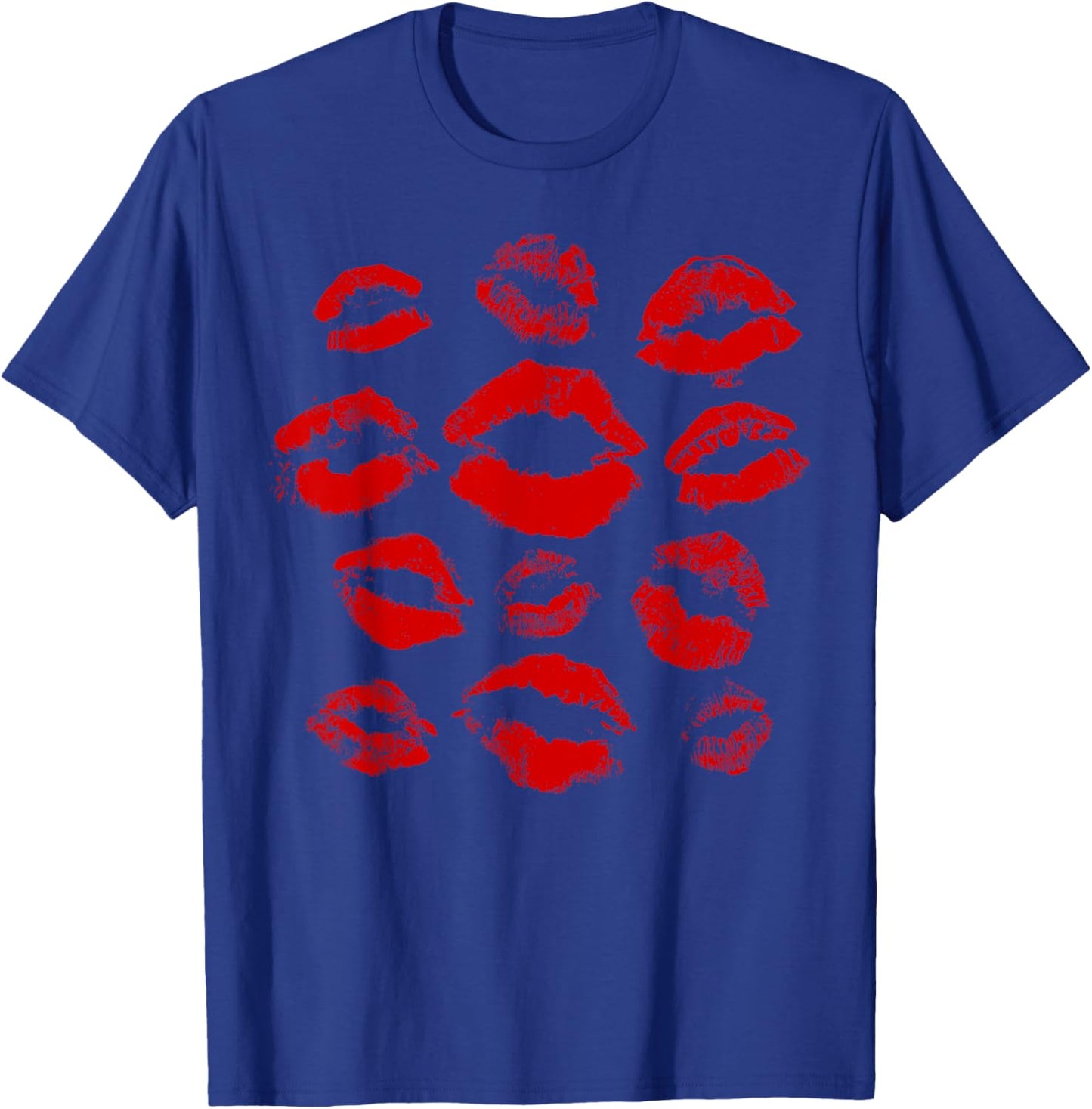 Kissing Red Lipstick Lips Happy Valentines Women Girls T-Shirt - T-Shirt | Royal
