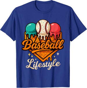 Baseball Drip Outfit Boys, Ice Cream Drip Baseball Lifestyle T-Shirt - T-Shirt | Royal
