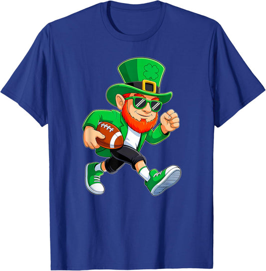 St Patricks Day Leprechaun Football Saint Paddys Boys Men T-Shirt - T-Shirt | Royal