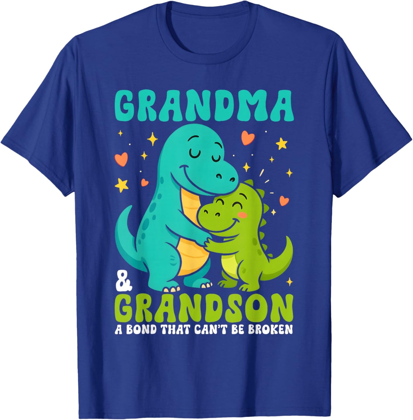 Grandma and Grandson Dinosaur A Bond That Cant Be Broken T-Shirt - T-Shirt | Royal