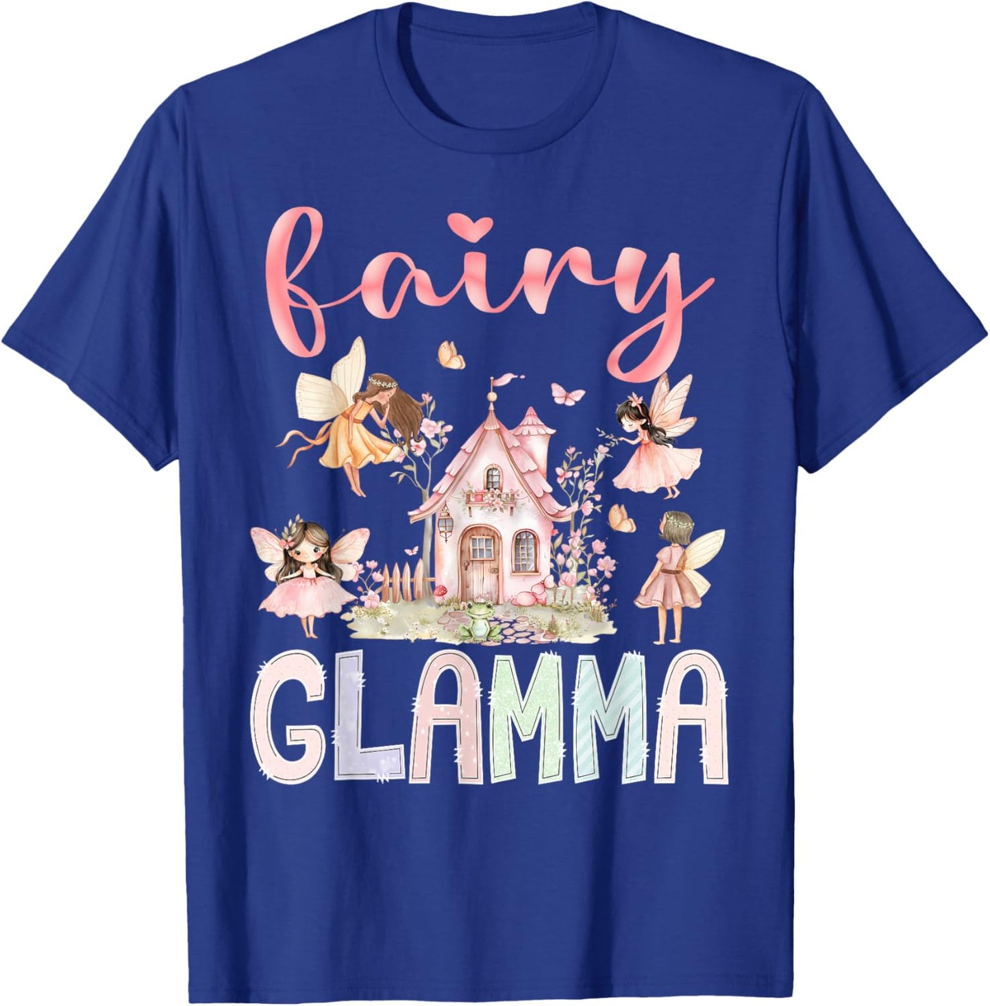 Fairy Glamma Magical Floral Funny Birthday Girl Fairytale T-Shirt - T-Shirt | Royal