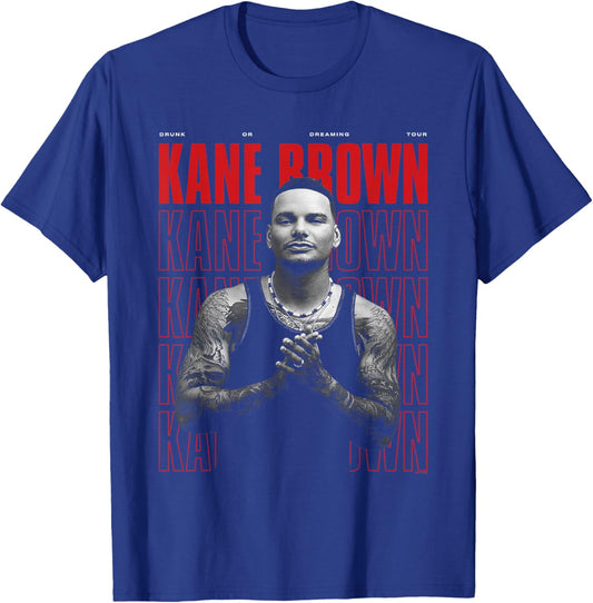 Kane Brown Repeating Name with Photo Country Music T-Shirt - T-Shirt | Royal