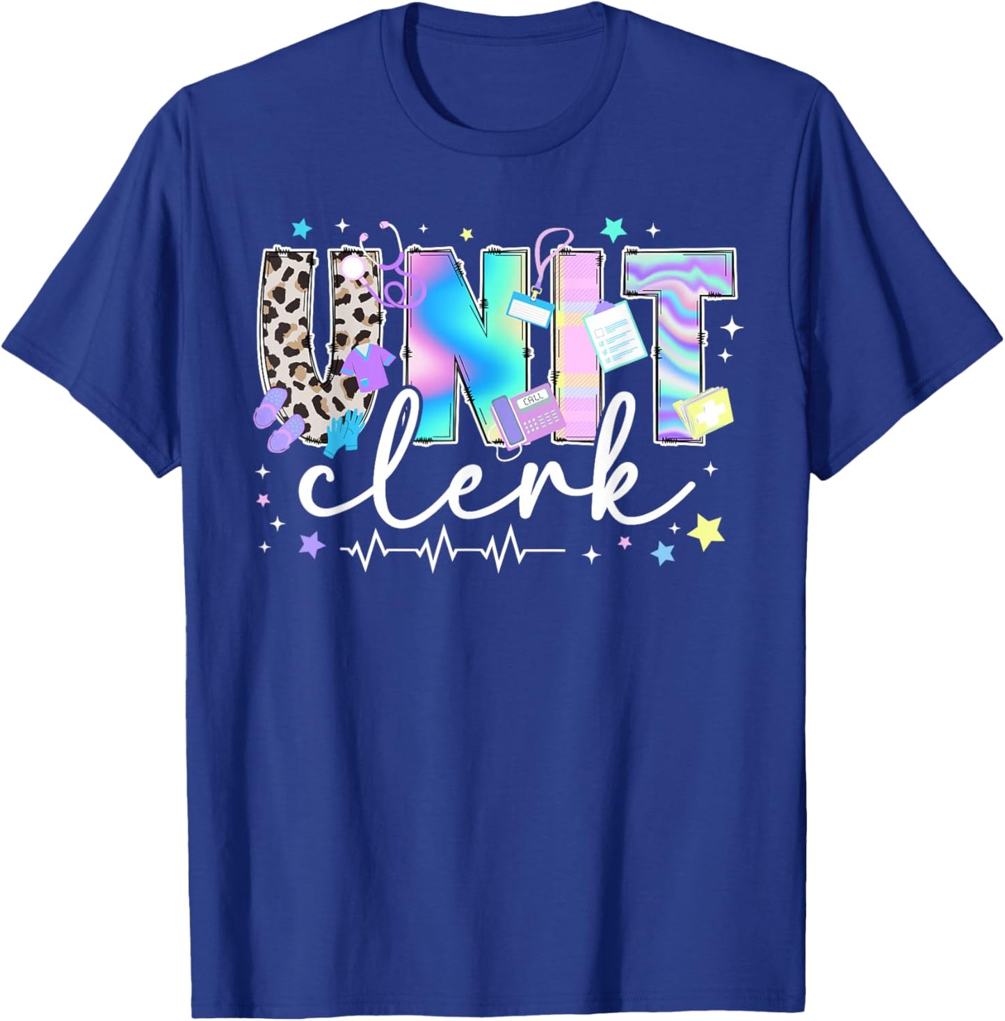 Unit Clerk Appreciation Unit Clerks Leopard T-Shirt - T-Shirt | Royal