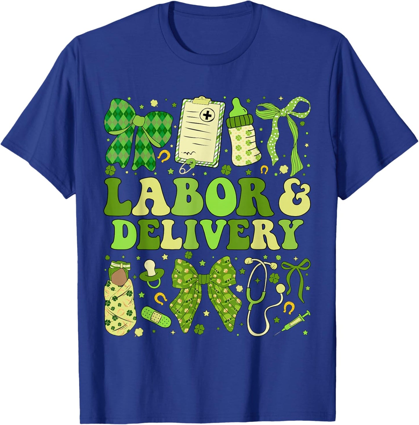 St Patricks Labor and Delivery Nurse Coquette L&D Patrick’s T-Shirt - T-Shirt | Royal