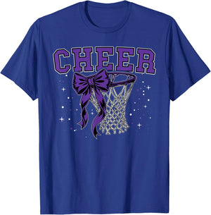 Purple Basketball Cheer Squad Team Sport Game Cheerleading T-Shirt - T-Shirt | Royal