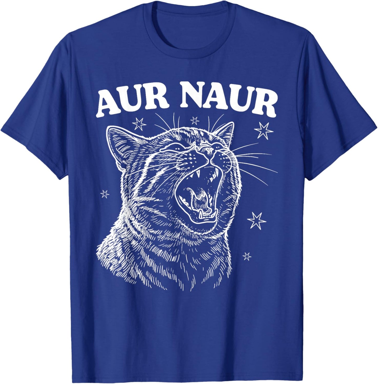 AUR Naur Cat Retro Funny Oh No Surprised Cat Animal Lover T-Shirt - T-Shirt | Royal