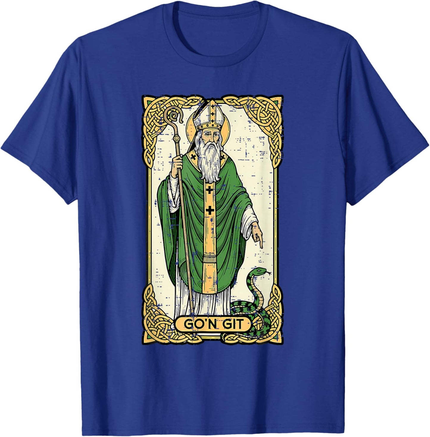 St Patrick Snake Gon Git Card Saint Pattys Men Women Kids T-Shirt - T-Shirt | Royal