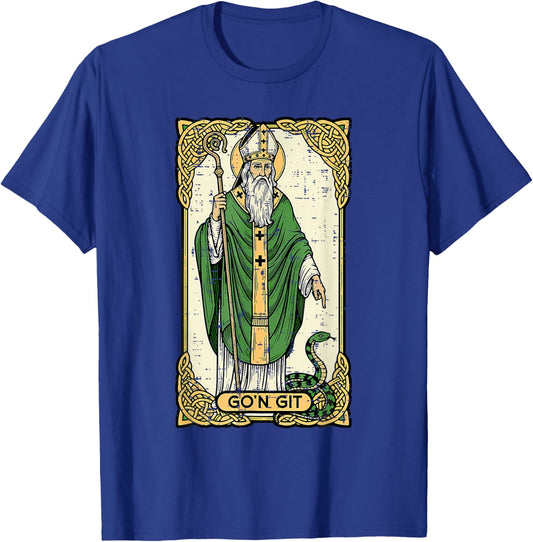 St Patrick Snake Gon Git Card Saint Pattys Men Women Kids T-Shirt - T-Shirt | Royal