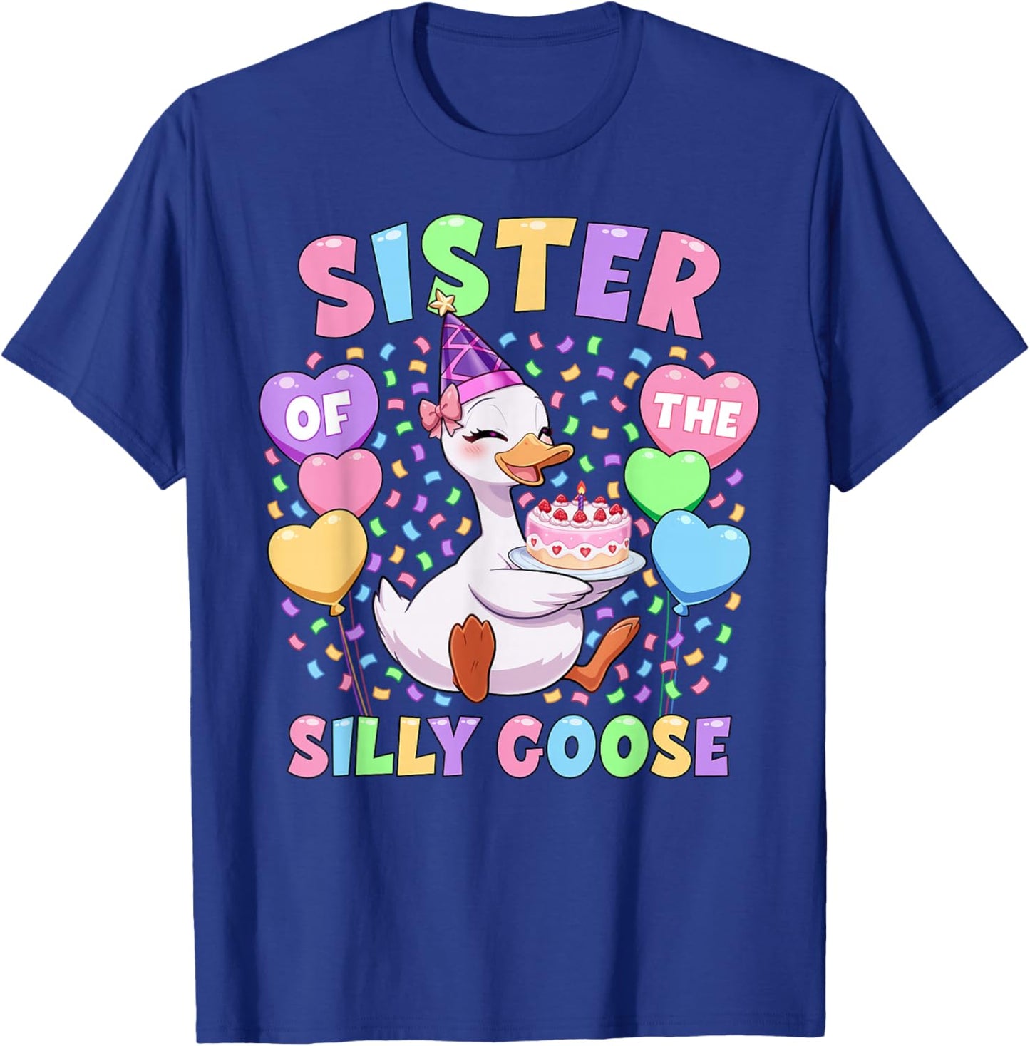 Sister of The Silly Goose First Birthday Matching Family T-Shirt - T-Shirt | Royal