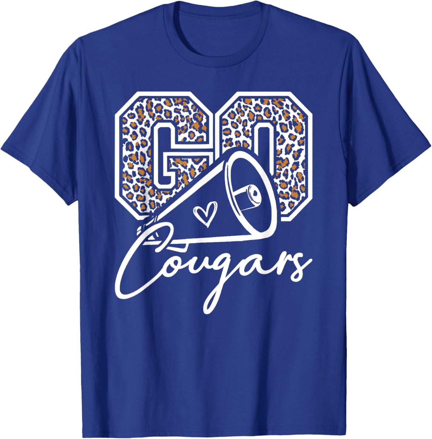 Go Cheer Cougars High School Spirit Fan Team Back to School T-Shirt - T-Shirt | Royal