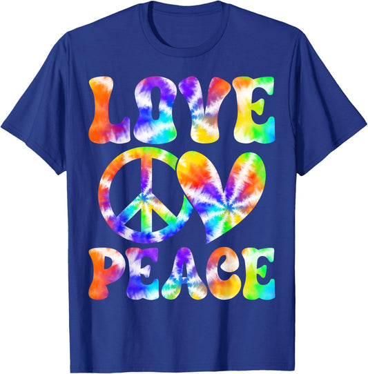 Valentine's Day Love Peace Heart Tie Dye Couple T-Shirt - T-Shirt | Royal