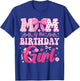 Mom of The Birthday Girl Family Pink Bow Family Party T-Shirt - T-Shirt | Royal