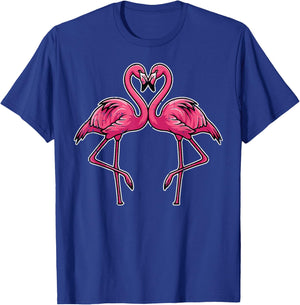 Valentines Day Flamingo Heart Cute Love Bird Women Men Kids T-Shirt - T-Shirt | Royal