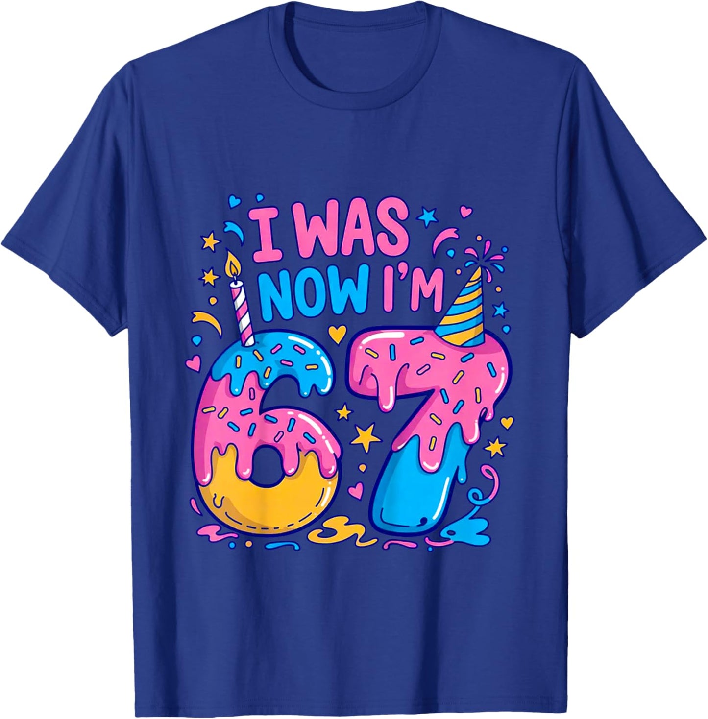 I was 6 Now Im 7 Birthday Shirt Dripping Style 7th Birthday T-Shirt - T-Shirt | Royal