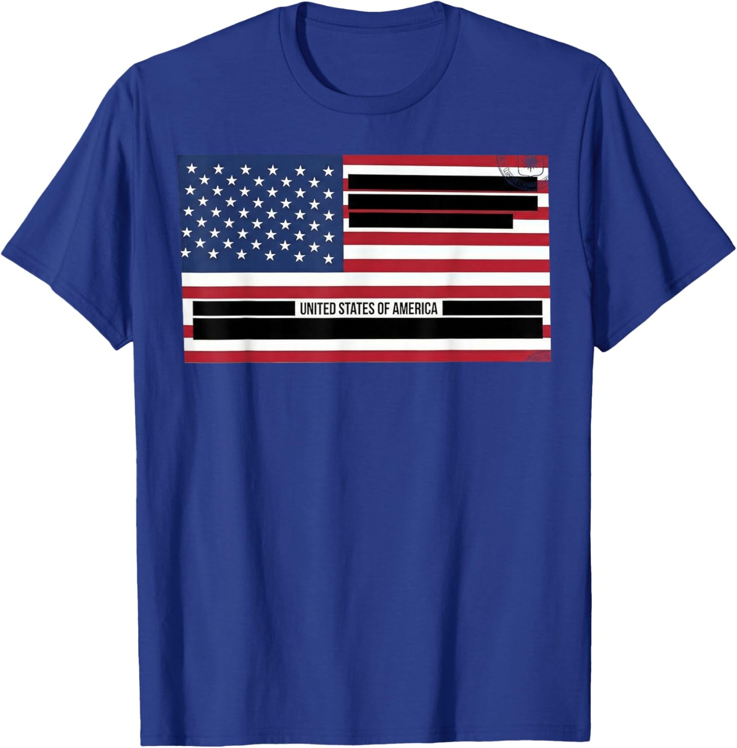 Censored Documents American Flag | United States of America T-Shirt - T-Shirt | Royal