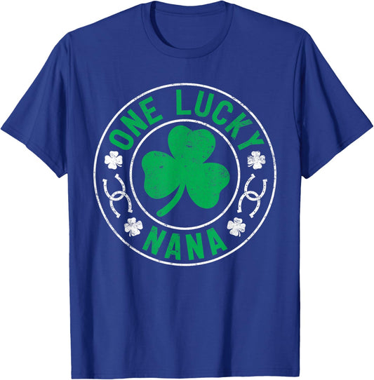 One Lucky Nana St. Patrick’s Day Matching Family Grandma T-Shirt - T-Shirt | Royal