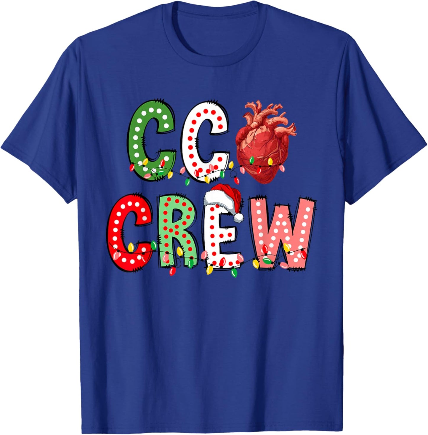 CCU Crew Christmas Lights Coronary Care Unit Nurse Rehab RN T-Shirt - T-Shirt | Royal